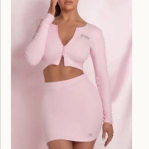 Meshki Pink Top with Matching Mini Skirt